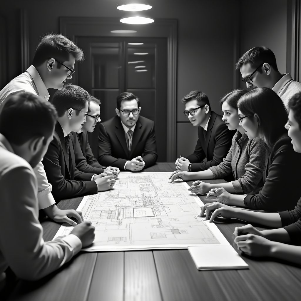 Gründerteam bei der Planung